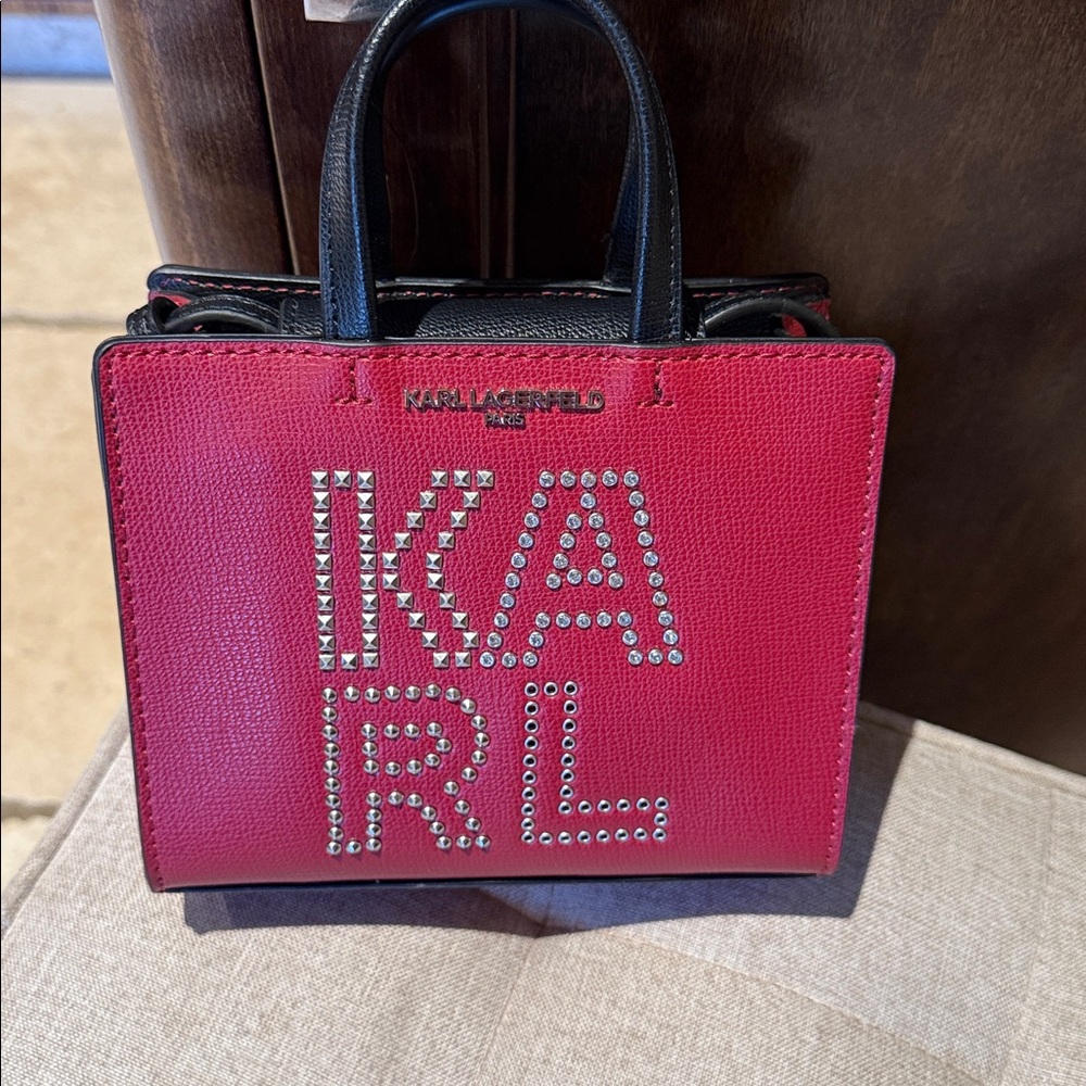 Karl Lagerfeld Fuchsia Studded Tote